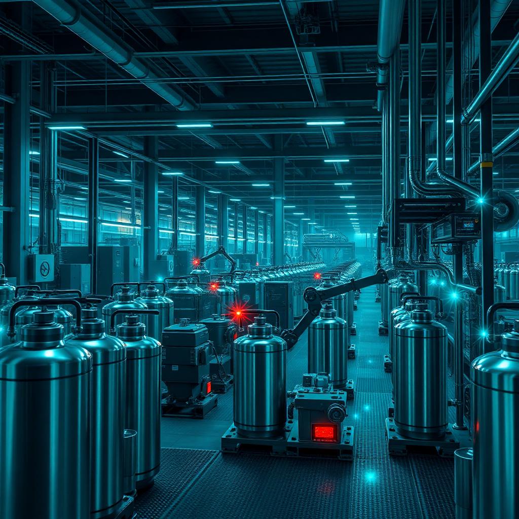 Industry 4.0 smart factory with automated gas cylinder manufacturing and connected machines
