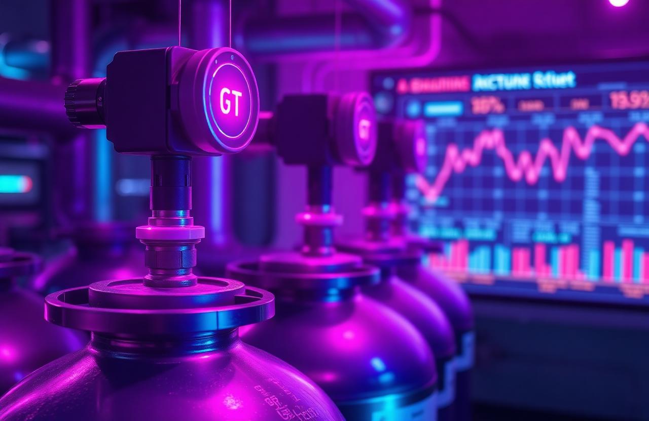 IoT smart sensors mounted on gas cylinders transmitting live data